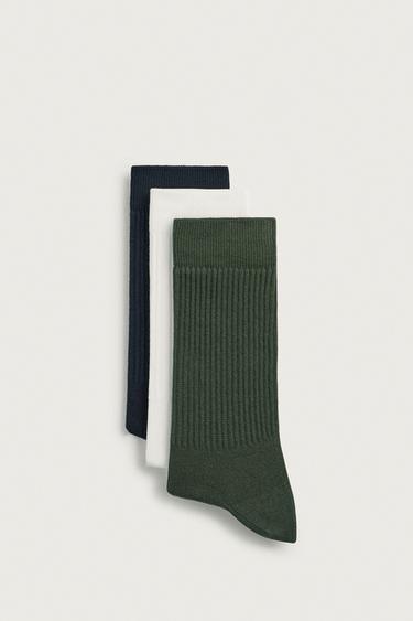 BASIC RIBBED SOCKS 3-PACK — various 2