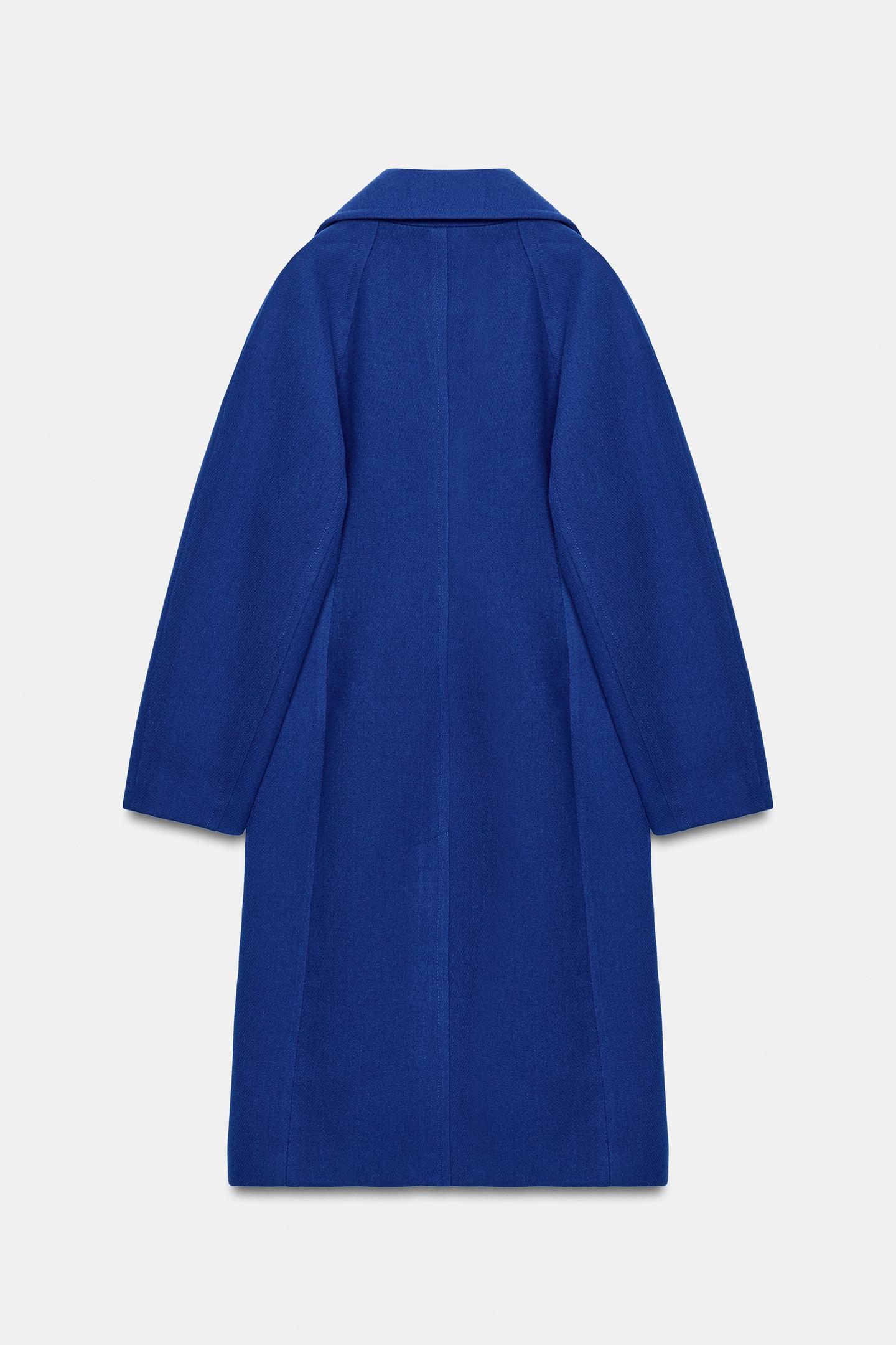 Женское пальто Zara Oversized Dropped Shoulder, цвет: Голубоватый — фото 10
