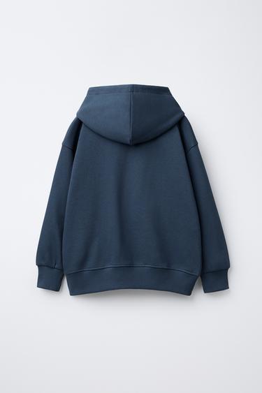 ENSEMBLE SWEAT À CAPUCHE ET PANTALON DE JOGGING INSCRIPTION - Bleu moyen de Zara - Image 2