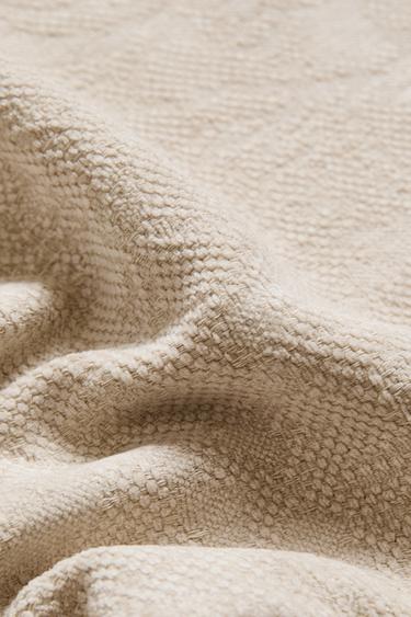 Zara CHENILLE JACQUARD BLANKET - Ecru