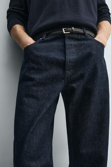 STRAIGHT-LEG JEANS - Navy blue by Zara