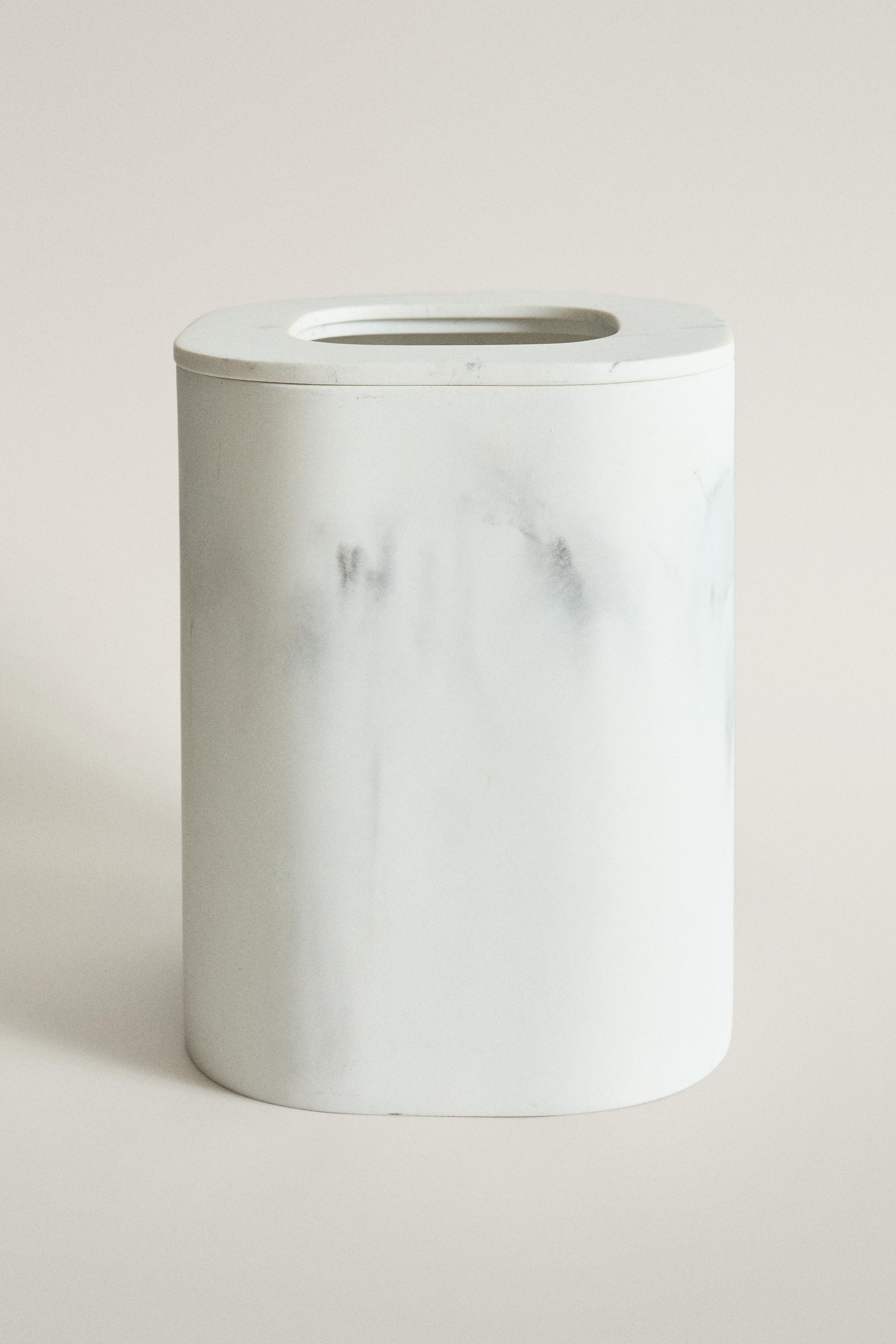 MARBLE-EFFECT BATHROOM BIN