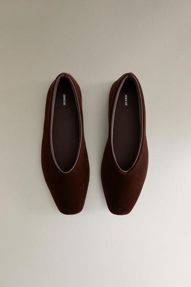 BALLERINES VELOURS - Marron de Zara - Image 2