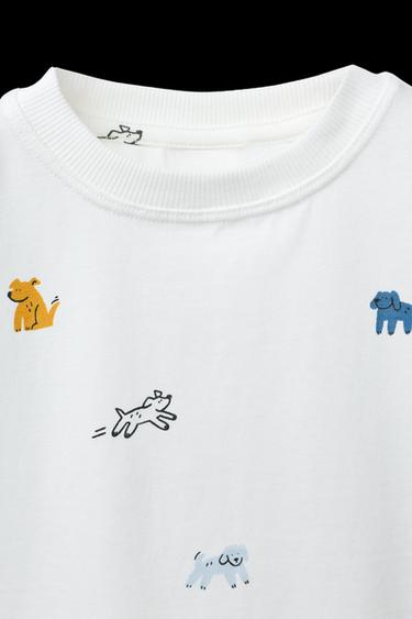 Zara PRINTED T-SHIRT - White