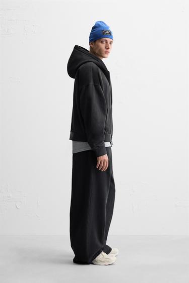 WASHED HOODIE - Dark grey by Zara - Image 3