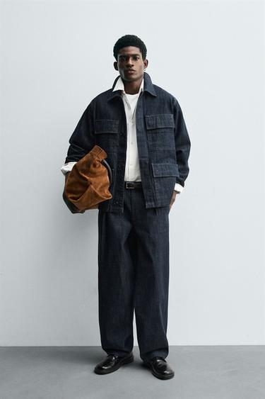 CHAQUETA DENIM RELAXED FIT BOLSILLOS - Índigo de Zara