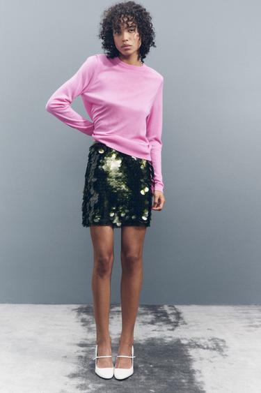 BASIC PLAIN KNIT SWEATER - Pink by Zara - Image 0