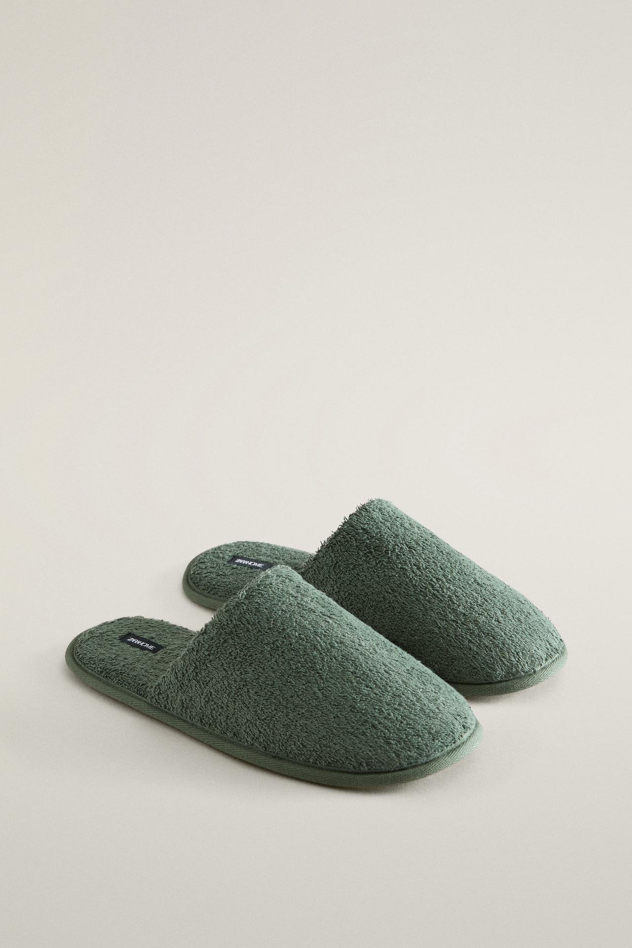 BATH TOWEL SLIPPERS — Khaki Green