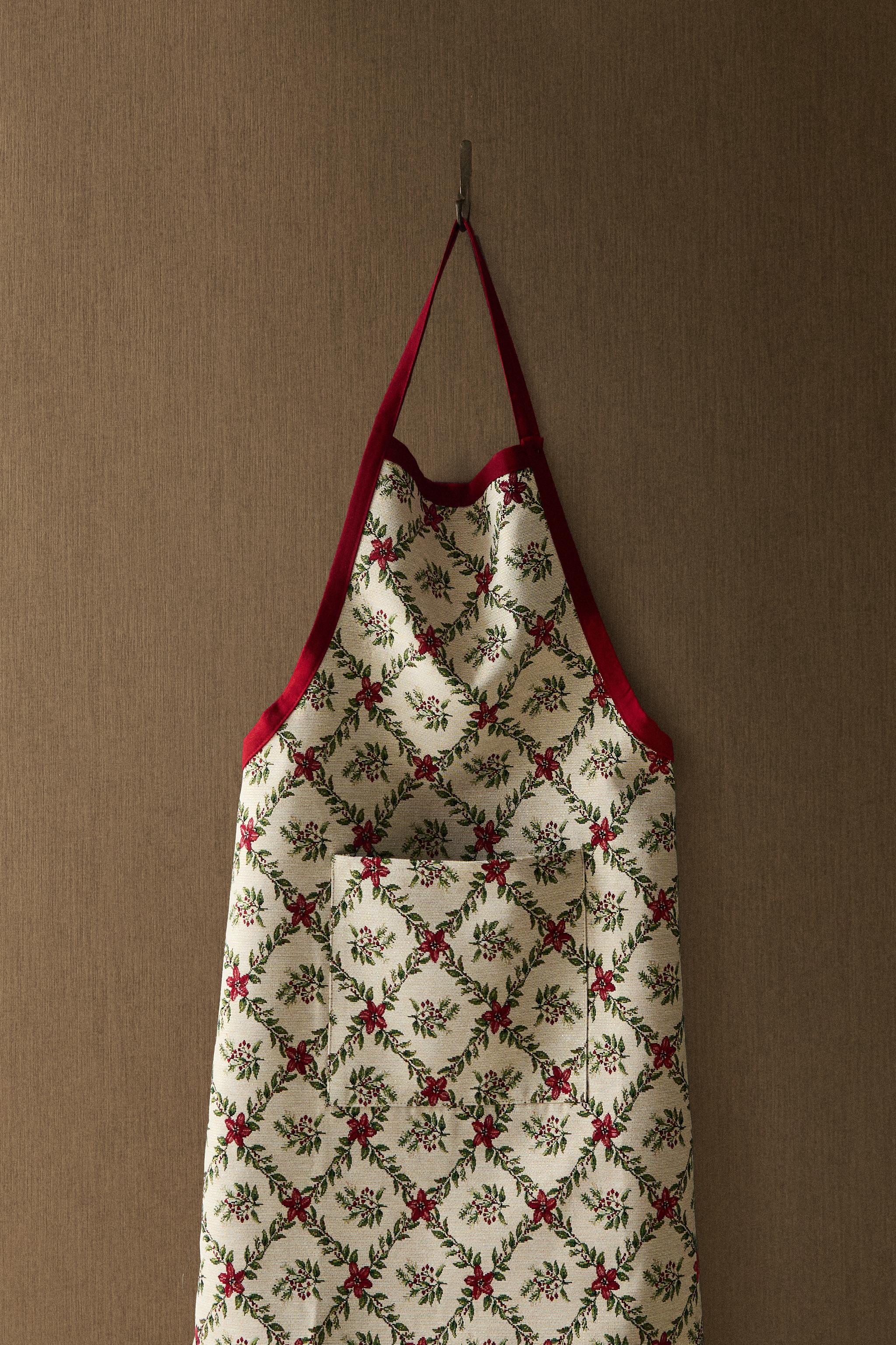CHRISTMAS FLORAL APRON