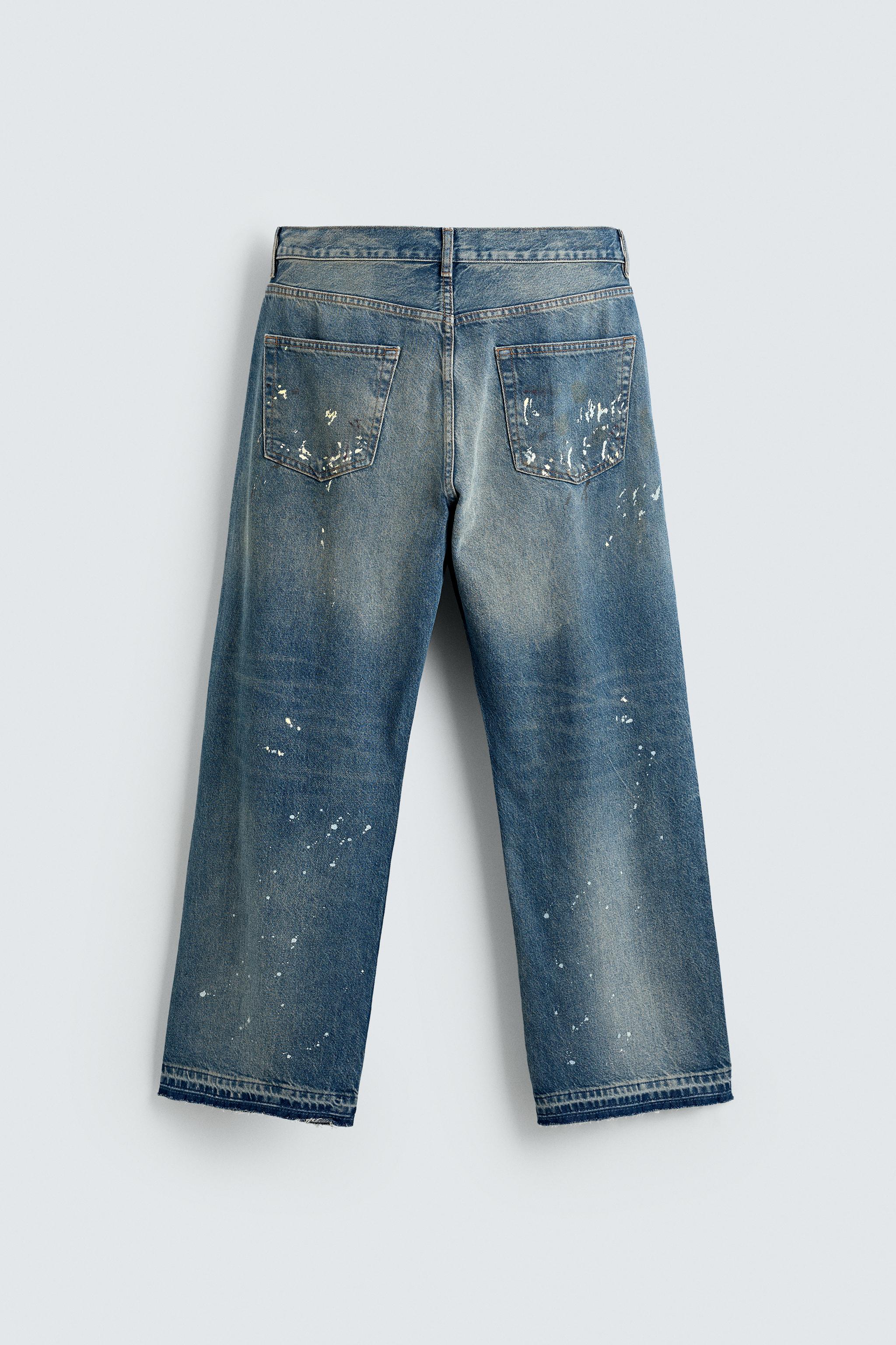 SPLATTER LOOSE FIT JEANS - Light blue | ZARA United States
