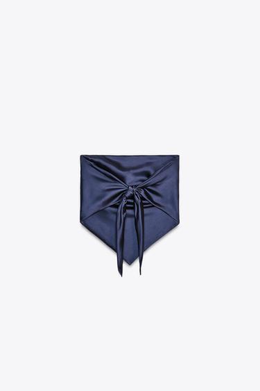 SATIN HALTER TOP - Midnight blue by Zara - Image 6