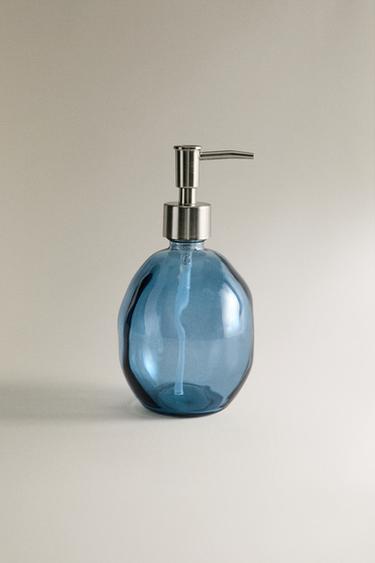 TRANSLUCENT BLUE GLASS SOAP DISPENSER - Blue by Zara
