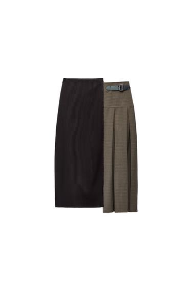 COMBINATION MIDI SKIRT