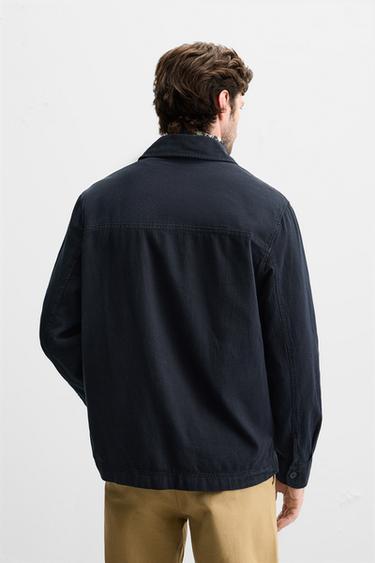 SURCHEMISE COTON - LIN - Bleu roi de Zara - Image 2