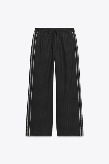 PANTALÓN BANDA LATERAL - Negro de Zara