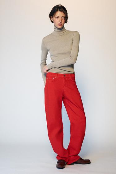 WOOL BLEND HIGH NECK JUMPER - Mink by Zara