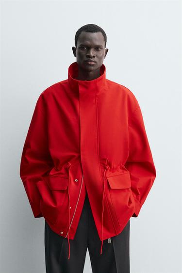 WATER REPELLENT DETACHABLE PARKA - Red by Zara