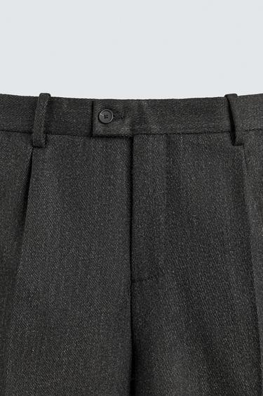 PANTALON 100% LAINE - Gris anthracite de Zara - Image 8