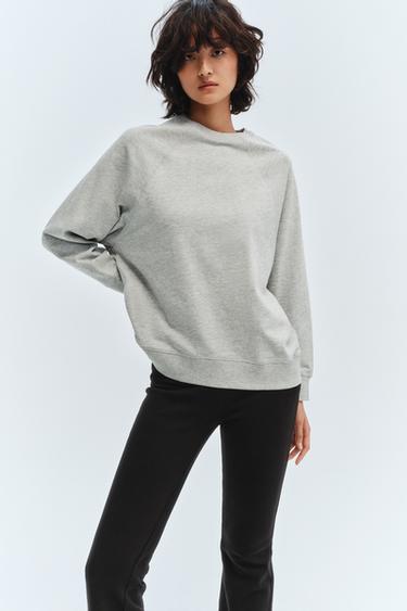 OVERSIZE LONG SLEEVE T-SHIRT - Grey marl by Zara