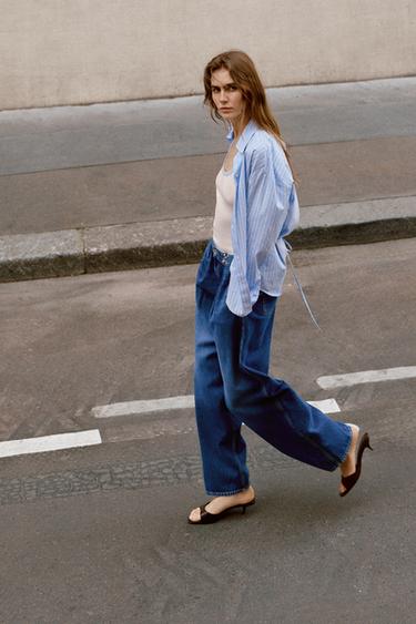 JEAN Z1975 LOOSE FIT TAILLE HAUTE AGRAFES - Bleu moyen de Zara - Image 2