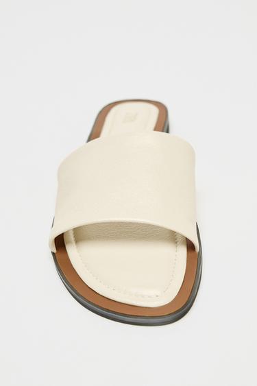 EMPEIGNE EN CUIR SOFT - Blanc de Zara - Image 3
