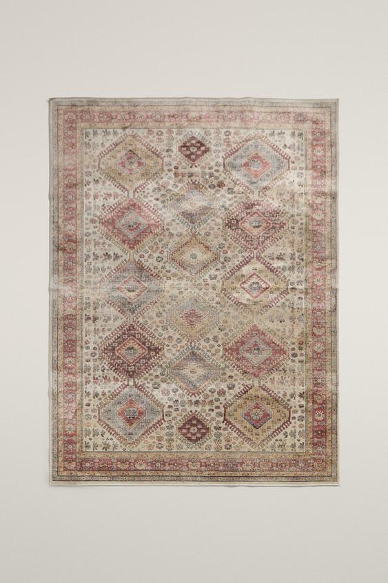 RECTANGULAR VINTAGE-EFFECT RUG - Pink by Zara - Image 0
