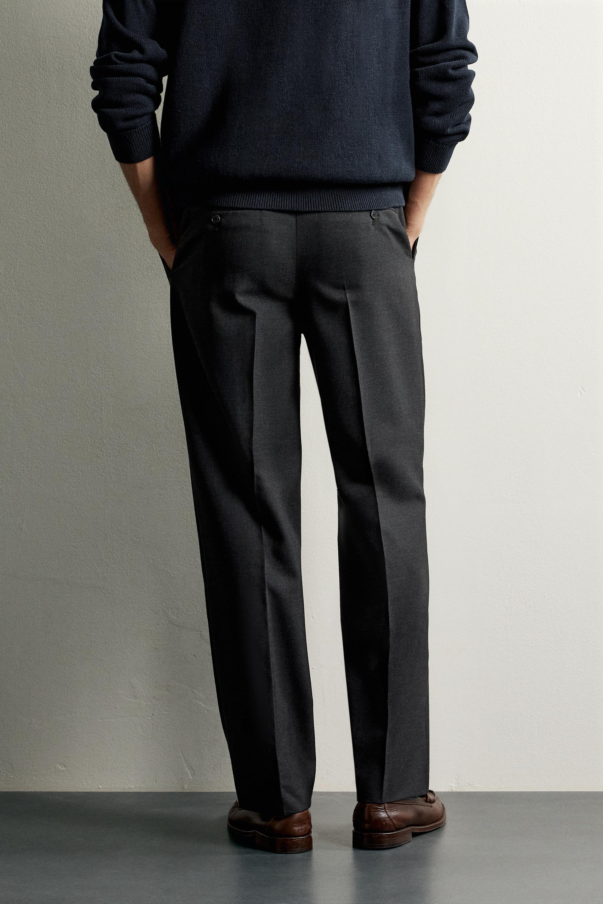 Мужские брюки Zara 100% WOOL REGULAR FIT PANTS — фото 3