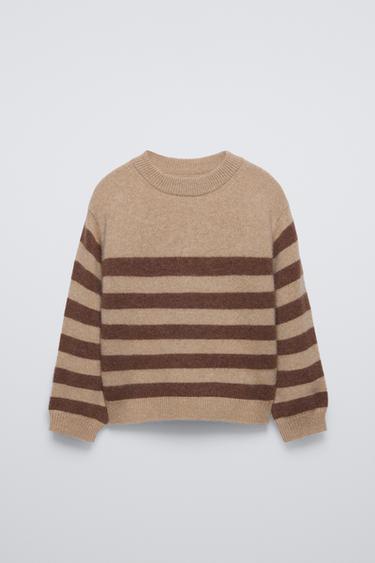 PULL 100 % CACHEMIRE À RAYURES - Camel moyen de Zara - Image 0
