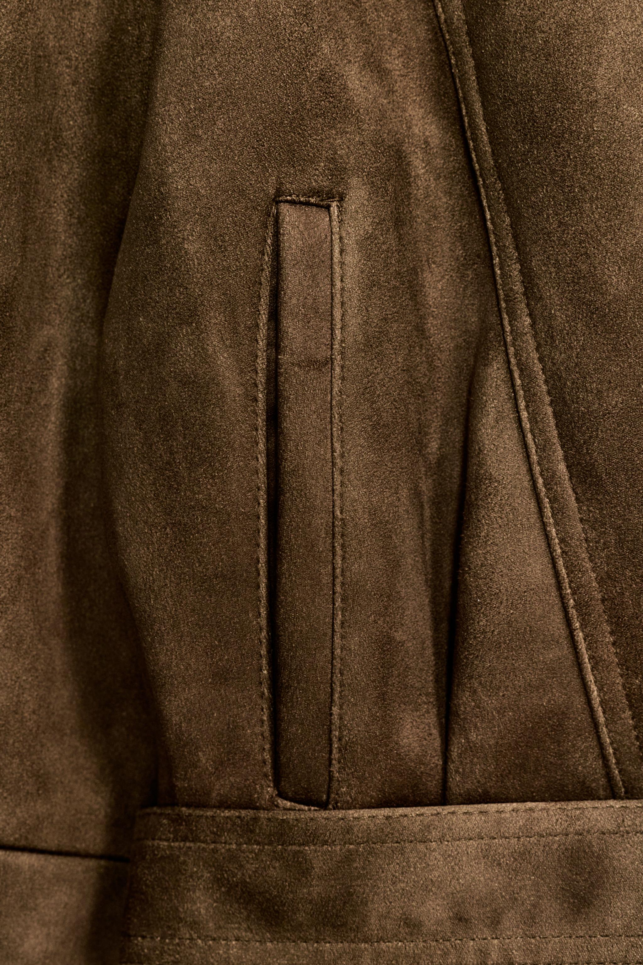 BLOUSON EFFET DAIM AVEC CEINTURE