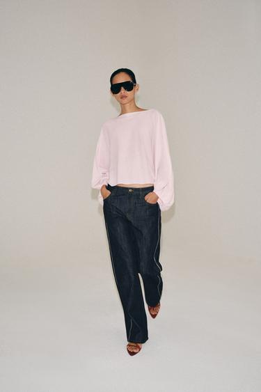 PULL À MANCHES AMPLES - Rose pâle de Zara
