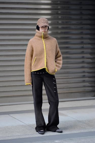 FLARE PAREO TROUSERS WITH STUDS - Black by Zara