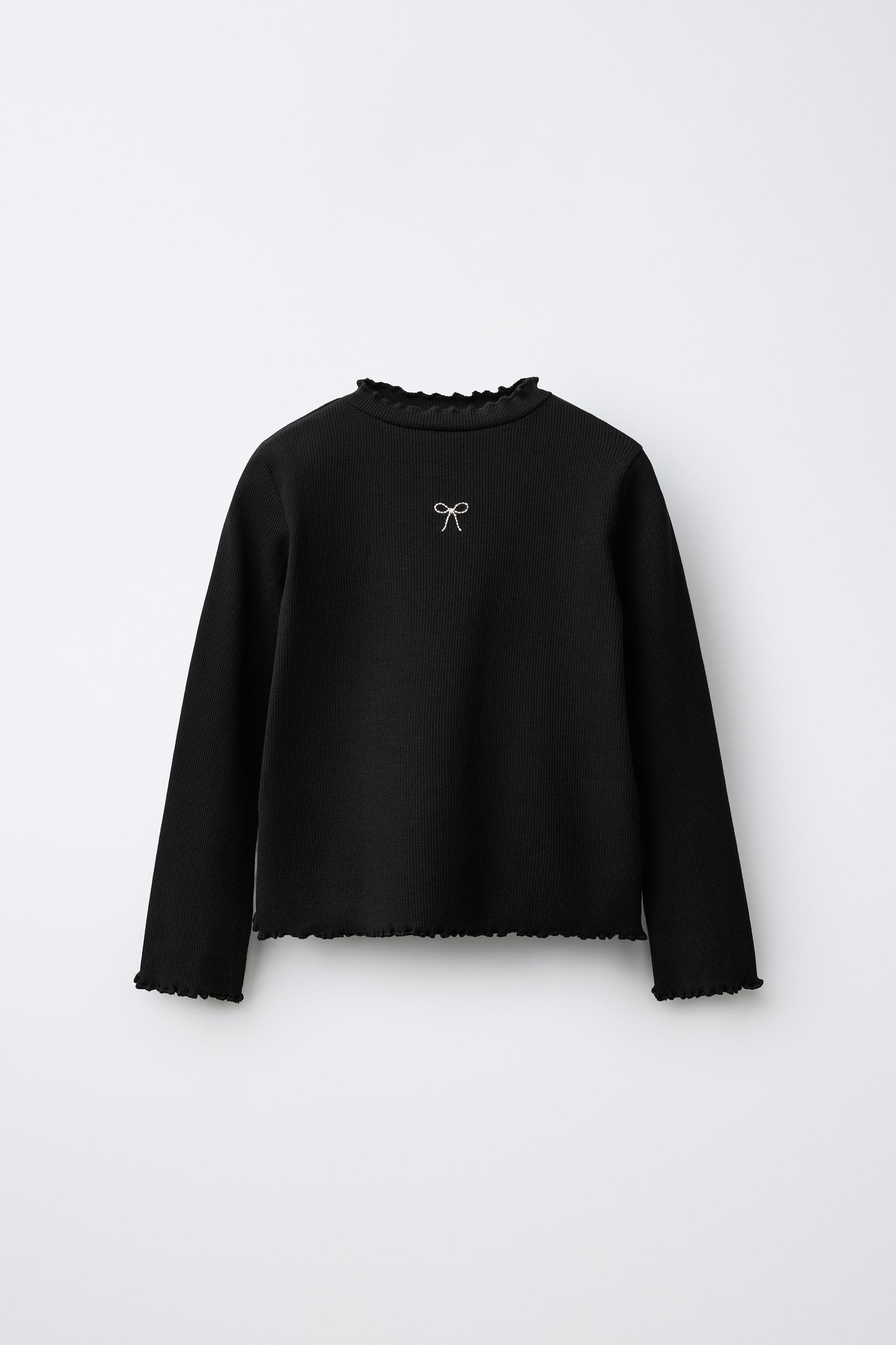 EMBROIDERED RIBBED T-SHIRT - Eggplant | ZARA United States