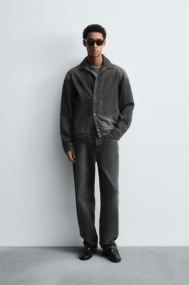 ÁO SƠ MI KHOÁC NGOÀI VẢI DENIM - Than củi từ Zara - Hình ảnh 0