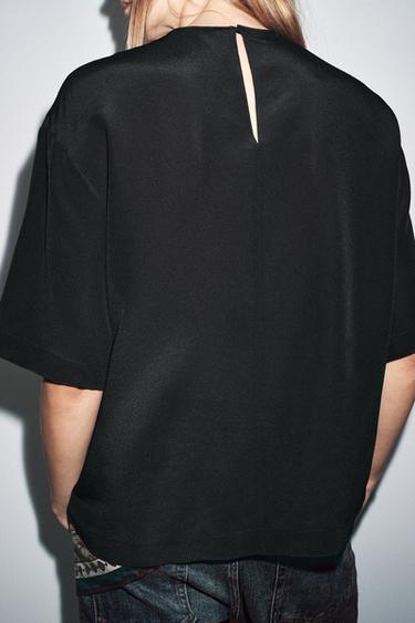 TOP 100% SILK ZW COLLECTION LIMITED EDITION - Black by Zara - Image 2