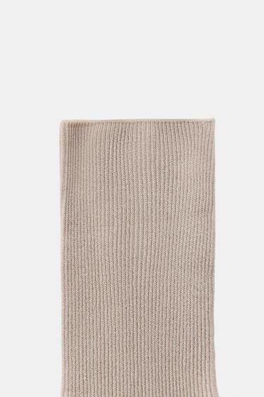 CHAUSSETTES HAUTES CÔTELÉES - Beige de Zara - Image 3