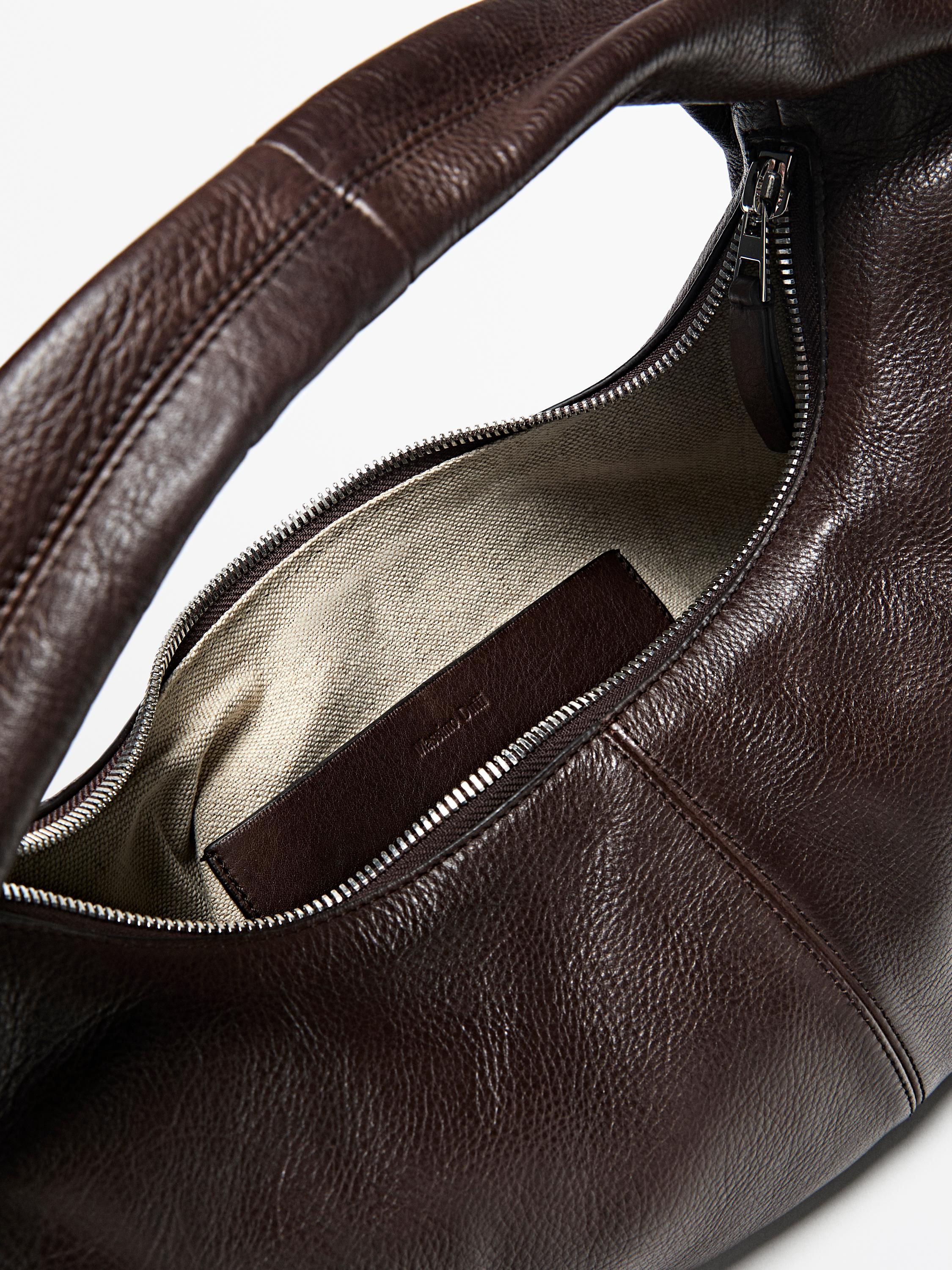 Medium nappa leather half-moon bag