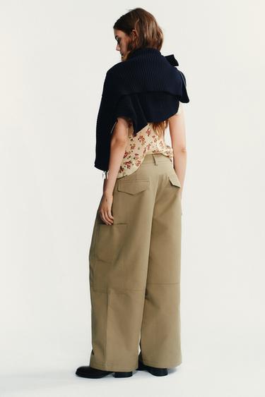 PANTALON CARGO PLIS - Kaki clair de Zara - Image 5