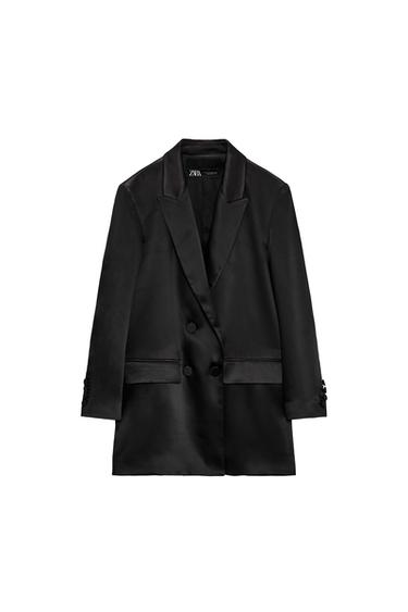 SATIN EFFECT DOUBLE BREASTED BLAZER