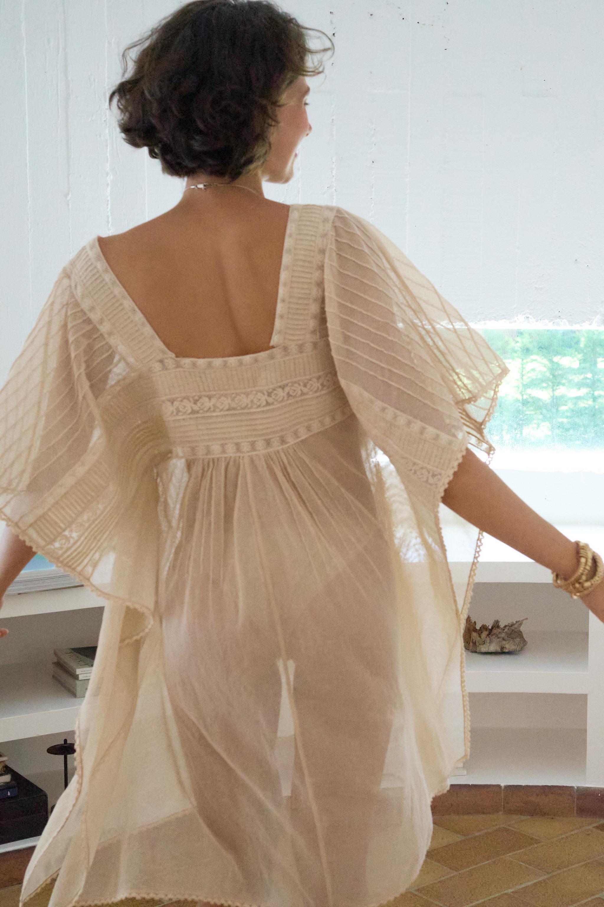 Zara Pilili Dantelli Kaftan Elbise görsel 3