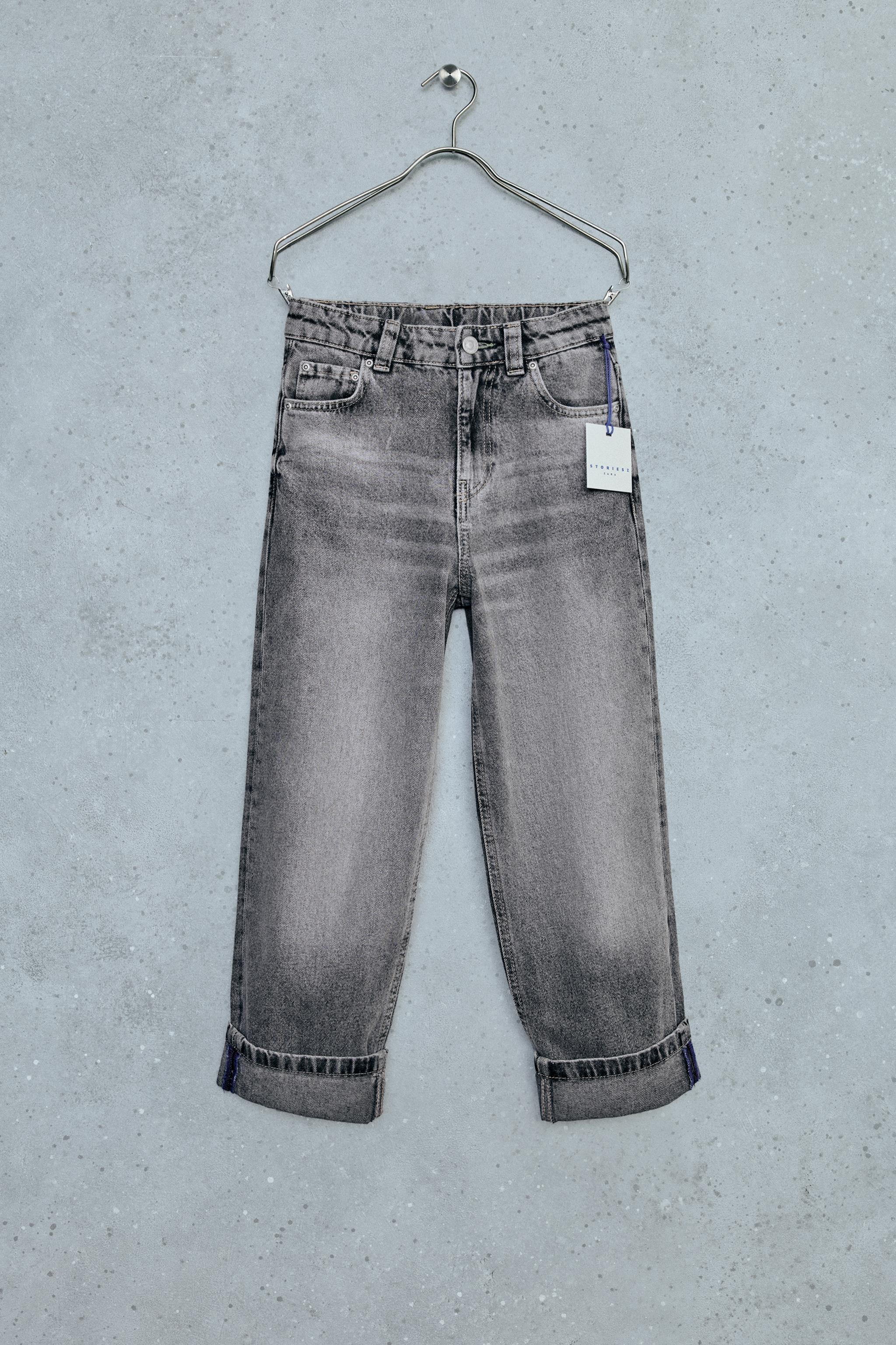 STORIESZ - LOOSE FIT CUFFED JEANS — Gray