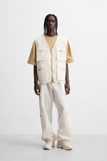 TECHNICAL CARGO TROUSERS - Oyster-white by Zara - Image 0