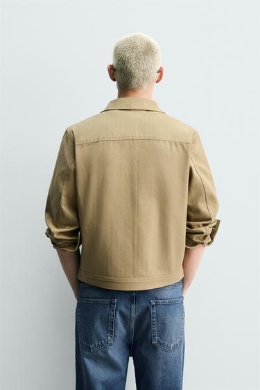 CROPPED FIT OVERSHIRT WITH POCKET - Oil by Zara - Image 2