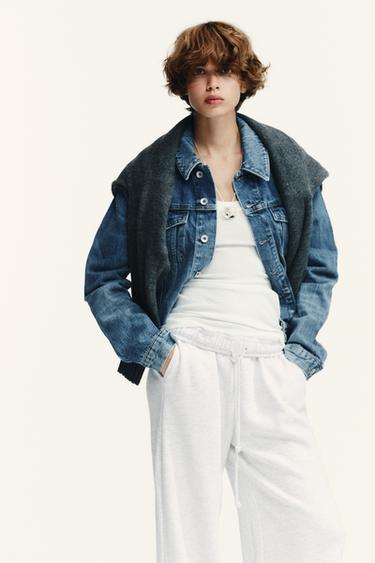 BASIC STRAIGHT PLUSH TROUSERS WITH ADJUSTABLE HEM - Grey marl by Zara - Image 2