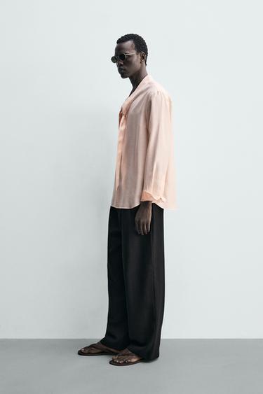 CHEMISE FLUIDE À NŒUD - Saumon de Zara - Image 3