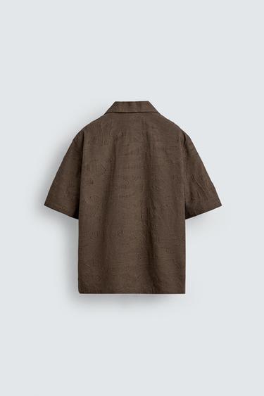 CHEMISE JACQUARD FLORAL - Marron de Zara - Image 6