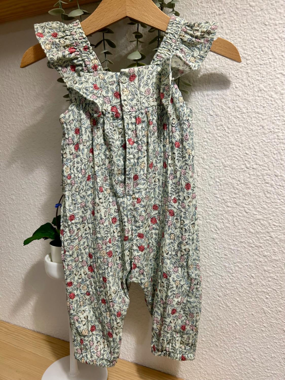 FLORAL PRINT TEXTURED DUNGAREES - Image 2