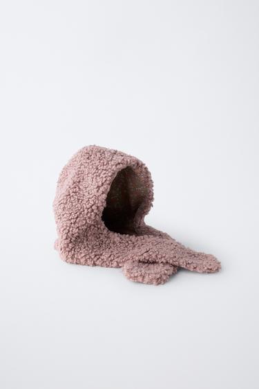 BONNET EFFET MOUTON AVEC COL - Magenta de Zara - Image 3