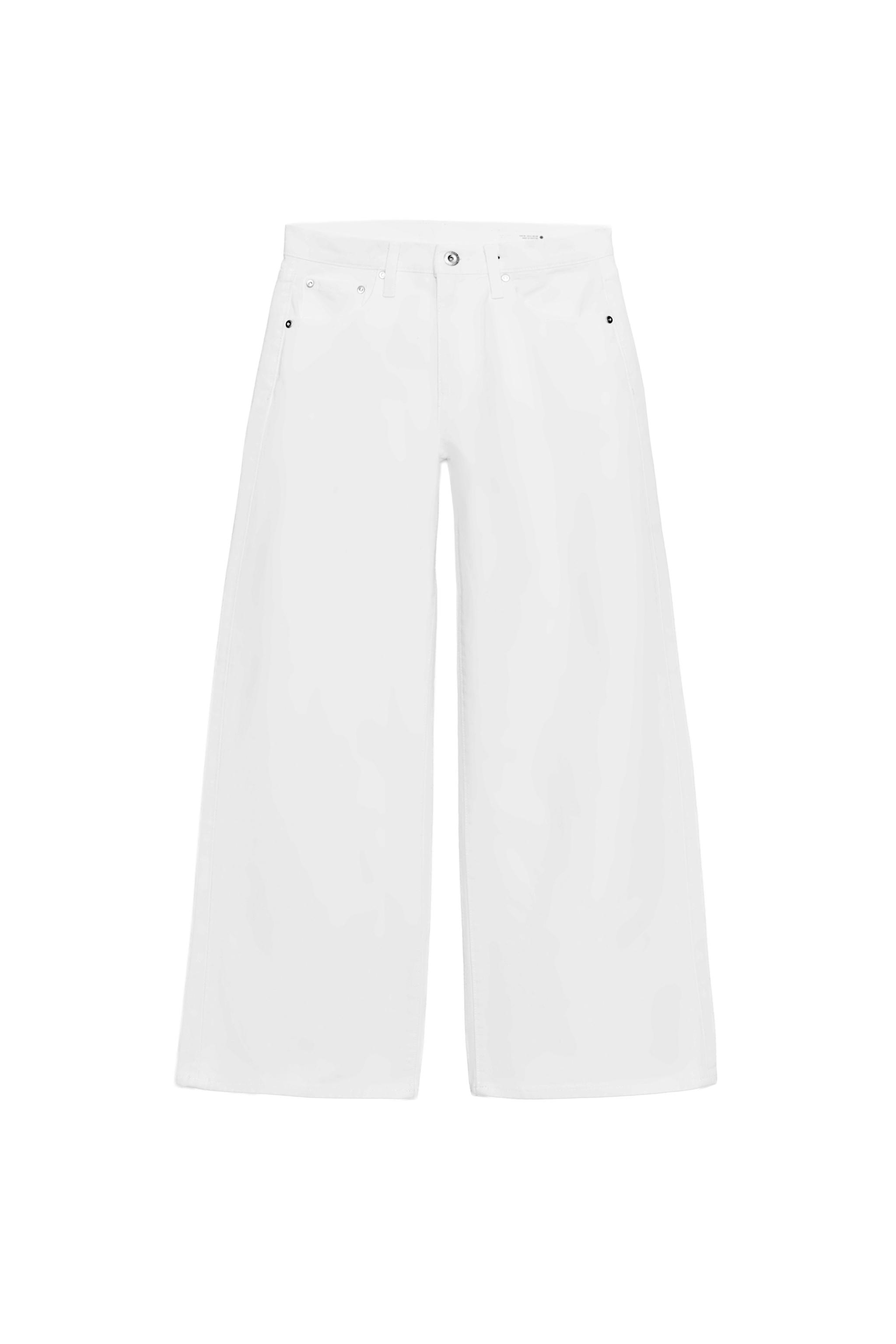 ZW COLLECTION ローライズワイドレッグデニムパンツ - ホワイト | ZARA