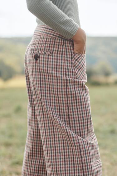 LIMITED EDITION CHECK TROUSERS - Pastel pink by Zara - Image 3