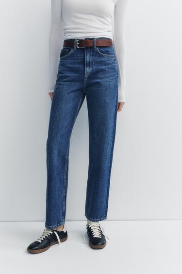 JEAN TRF MOM FIT AVEC TAILLE HAUTE - Bleu marine de Zara - Image 2